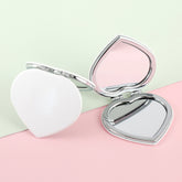**1 PC DIY Blank Folding Double-Sided Makeup Mirror Multiple Shapes And Colors Customizable Design Compact And Portable Perfect For Personalization Ideal Gift For Family And Friends Suitable For Home Office Travel And More**
